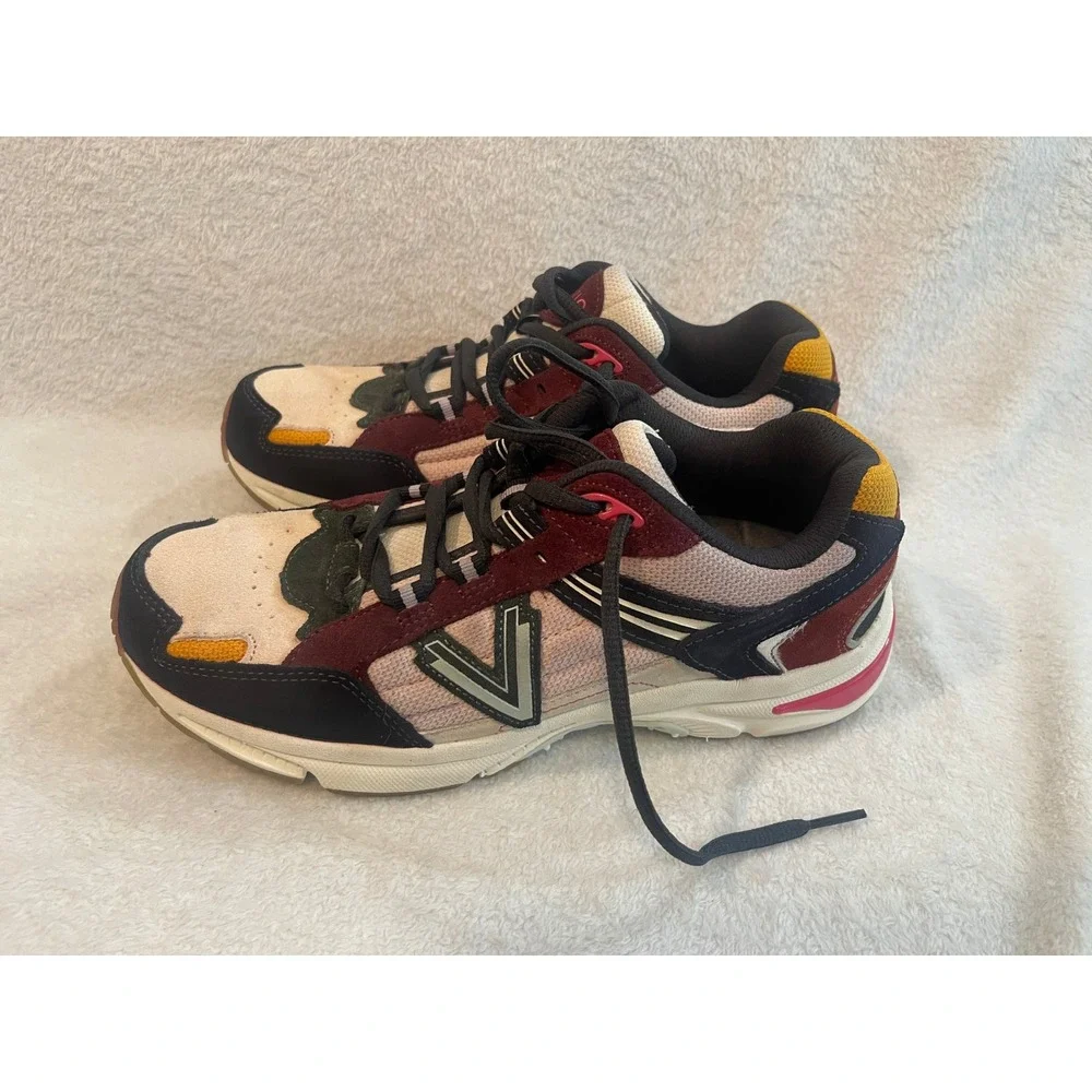 Vionic 23WALK 2.0 Womens Sneakers Burgundy Navy Cream Suede Mesh Walking Shoes 8